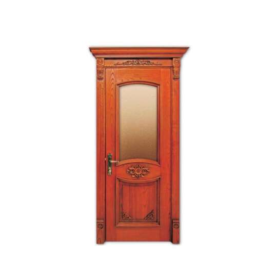 China WDMA Oak Interior Internal Solid Wood Swing Door With Full Or Half Glass Design For Office And Hospital