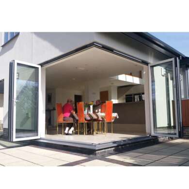 WDMA Outdoor Aluminium Folding Door With Toughened Glass aluminium Bi Fold Doors