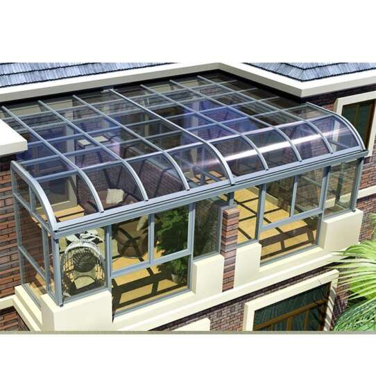 China WDMA curved glass roof sunroom