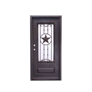 WDMA Outdoor Modern Exterior Entry Owes Arch Top Double Wrought Iron Security Door With Glass Inserts Grill Design