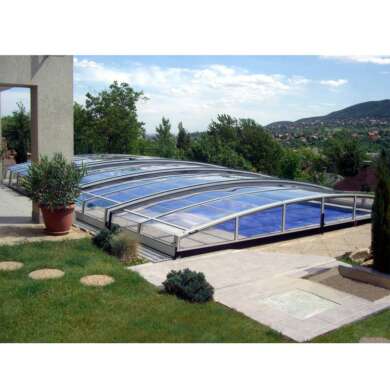 WDMA Outdoor Polycarbonate Retractable Swimming Pool Glass Cover