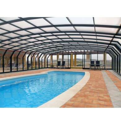 WDMA Outdoor Retractable Aluminum Swimming Pool Glass Roof Cover Enclosure