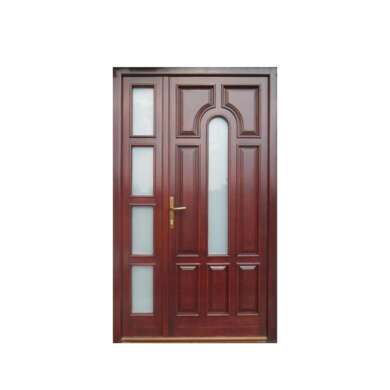 WDMA Solid Wood Flush Doors With Laminate Glass Designs