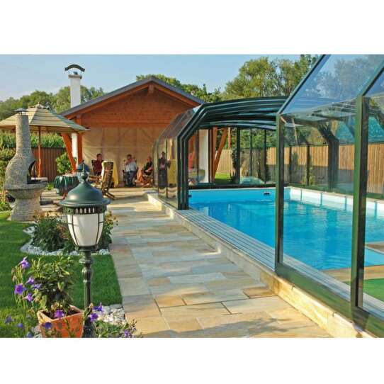 China WDMA Swimming Pool Cover Polycarbonatesliding Glass Aluminum Frame Pool Sunroom
