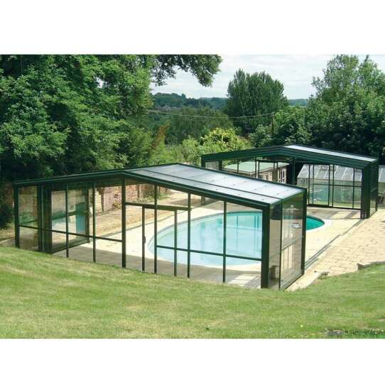 WDMA Wholesale Price Retractable Roof System Aluminum Sun Room Flat Enclosure