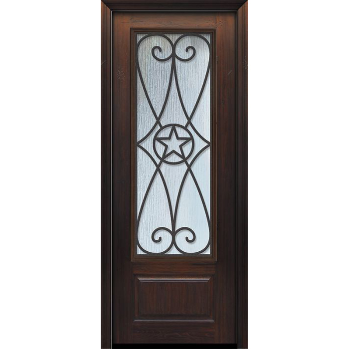 ESWDA 36x96 Exterior Cherry Pro 96in 1 Panel 3/4 Lite Austin Door