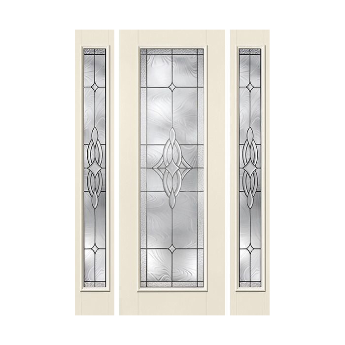 ESWDA 54x96 Exterior Smooth Wellesley Full Lite 8ft Flush Star Door 2 Sides Sidelight W/ Stile