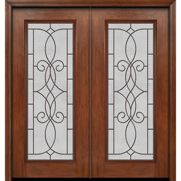 ESWDA 60x80 Exterior Mahogany Full Lite Double Entry Door Ashbury Glass
