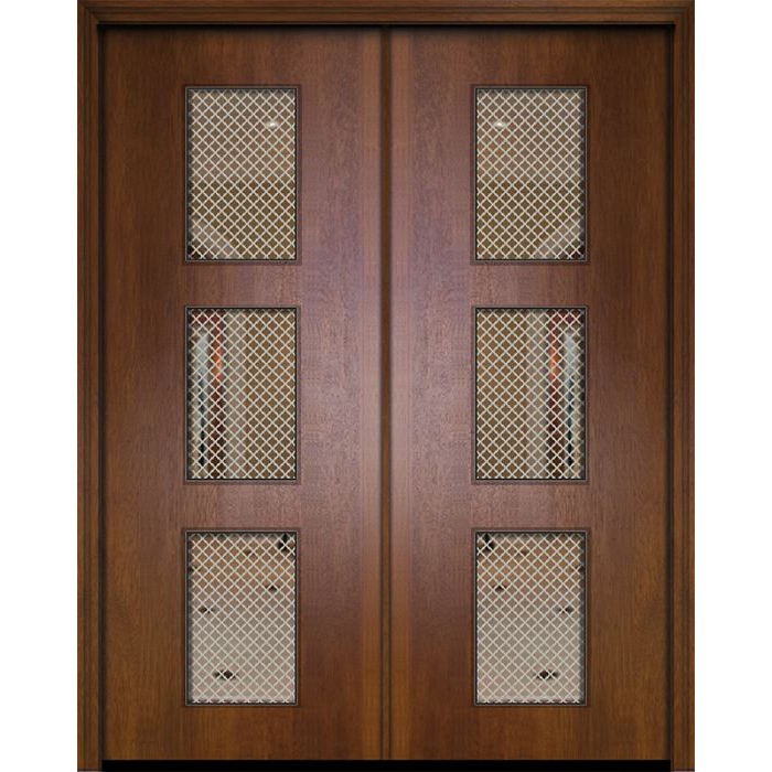 ESWDA 72x96 Exterior Mahogany 96in Double Newport Contemporary Door w ...