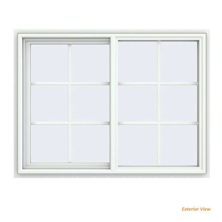 46x46 45x45 White Aluminium / Vinyl / uPVC Sliding Window With Colonial ...