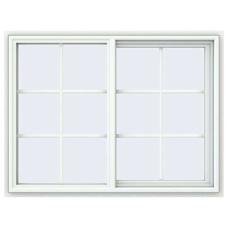 46x46 45x45 White Aluminium / Vinyl / uPVC Sliding Window With Colonial ...