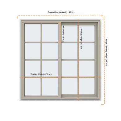 46x46 45x45 Aluminum/Vinyl/uPVC Sliding Window With Colonial Grids ...