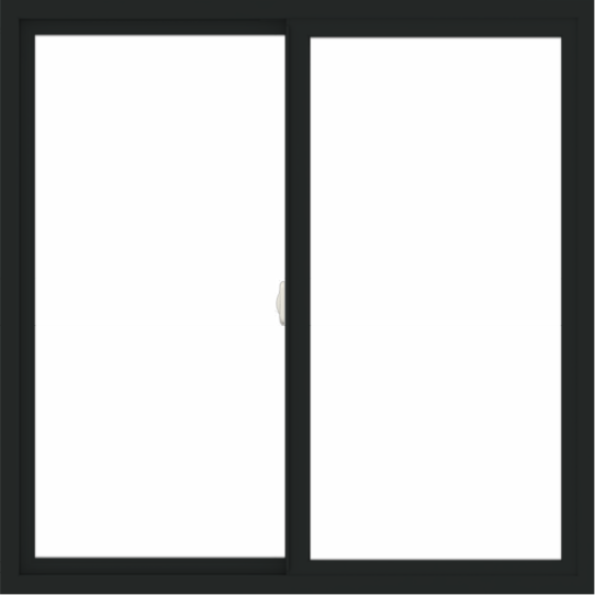 WDMA 48x48 (47.5 x 47.5 inch) Vinyl uPVC Black Slide Window without Grids Interior