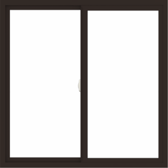 WDMA 48x48 (47.5 x 47.5 inch) Vinyl uPVC Dark Brown Slide Window without Grids Interior