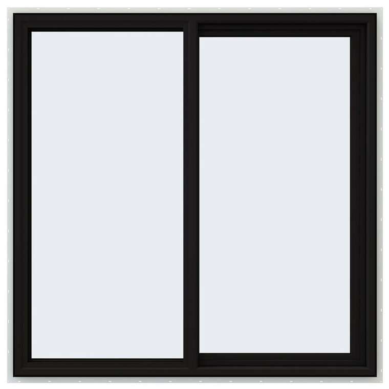 45x45 Black Aluminum Sliding Window With Fiberglass Mesh Screen Euro