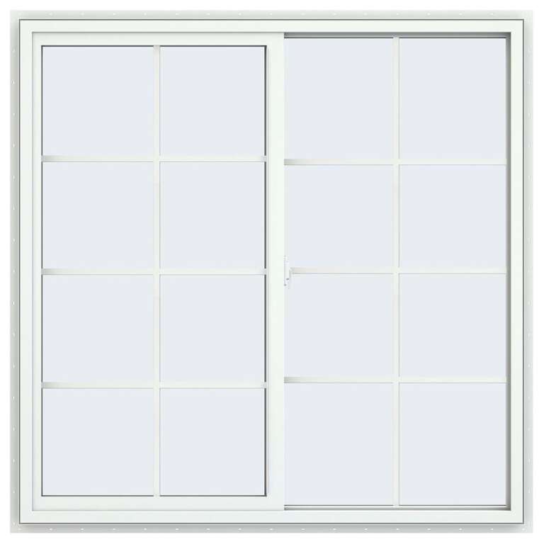 46x46 45x45 Vinyl Sliding Window White With Colonial Grids Grilles ...