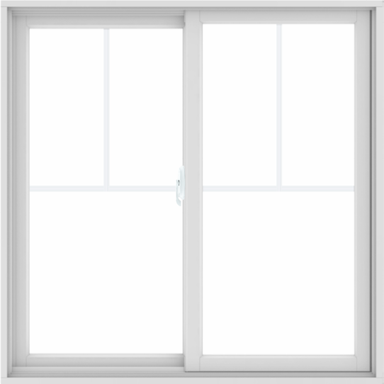 WDMA 48X48 (47.5 x 47.5 inch) White uPVC/Vinyl Sliding Window with Fractional Grilles