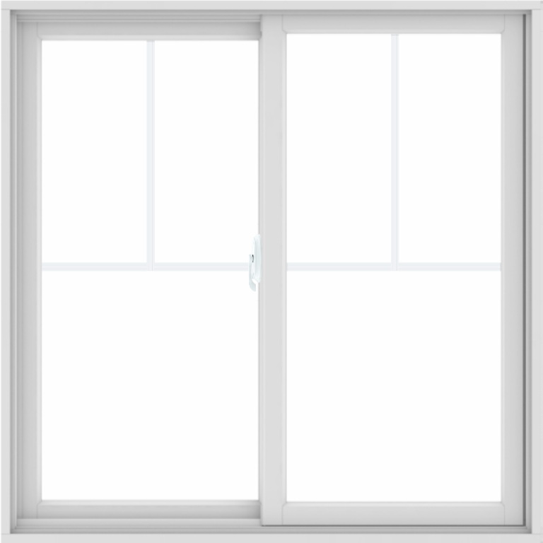 WDMA 46X46 (45 x 45 inch) White uPVC/Vinyl Sliding Window without Grids ...
