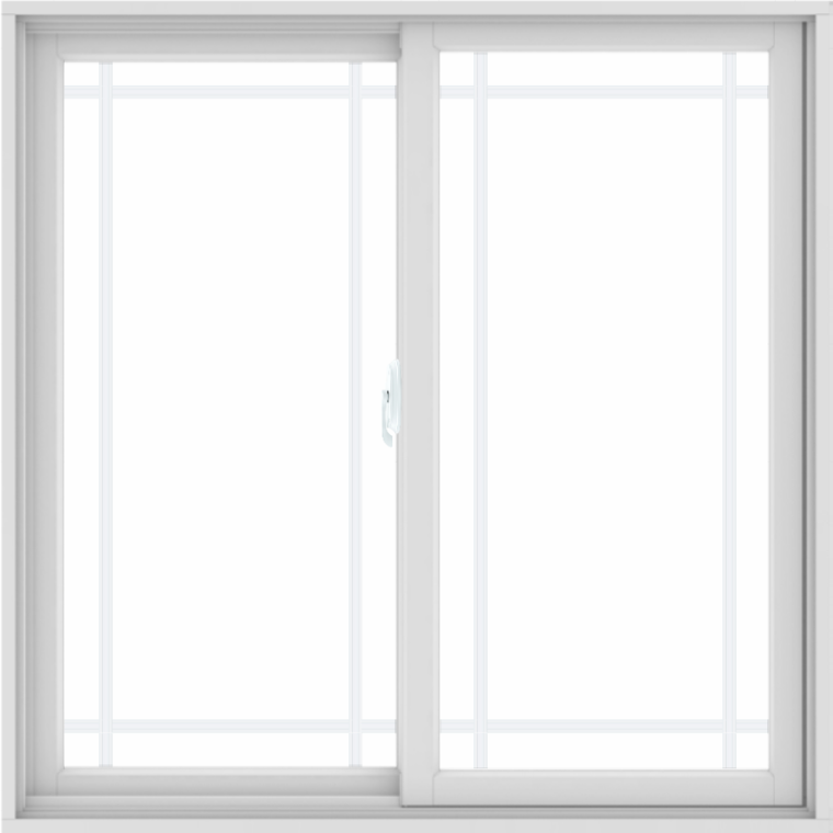 WDMA 46X46 (45 x 45 inch) White uPVC/Vinyl Sliding Window without Grids ...