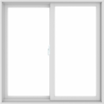 WDMA 46X46 (45 x 45 inch) White uPVC/Vinyl Sliding Window without Grids ...